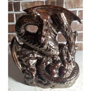 Vintage Ceramic Wing Dragon Mold 10×9"